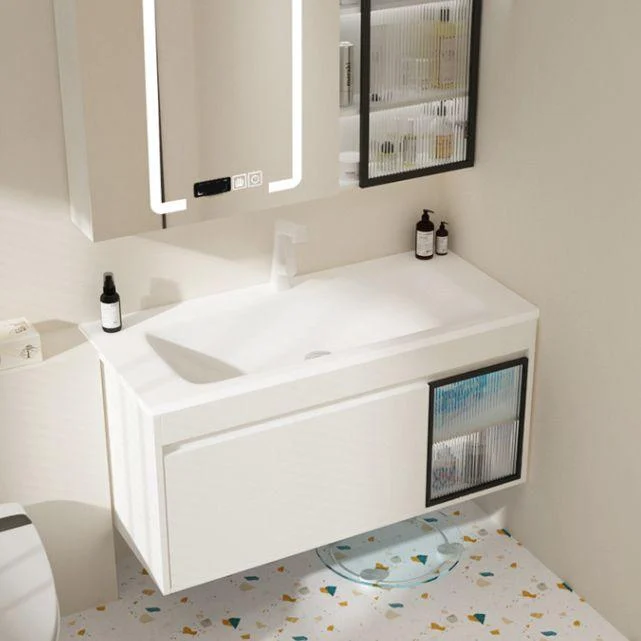 Modern Bathroom Sink Rectangular Wall Mount Bathroom Sink (Not Including Tap) -Bathlova