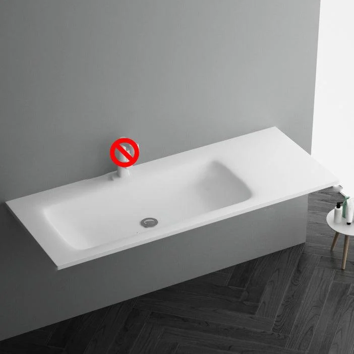 Modern Bathroom Sink Rectangular Wall Mount Bathroom Sink (Not Including Tap) -Bathlova