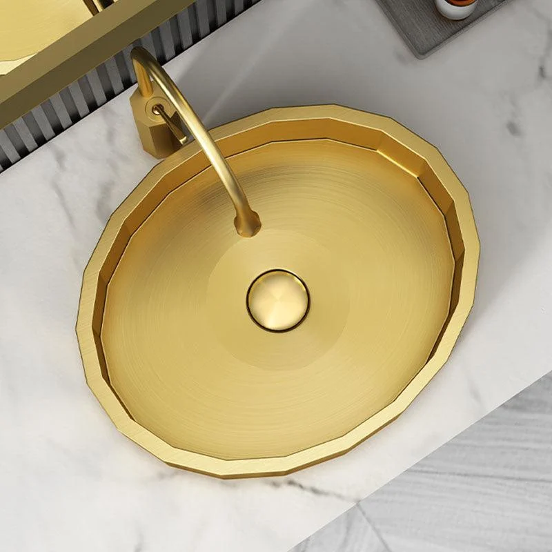 Modern Bathroom Sink Solid Color Metal Trough Bathroom Sink with Pop-Up Drain -Bathlova