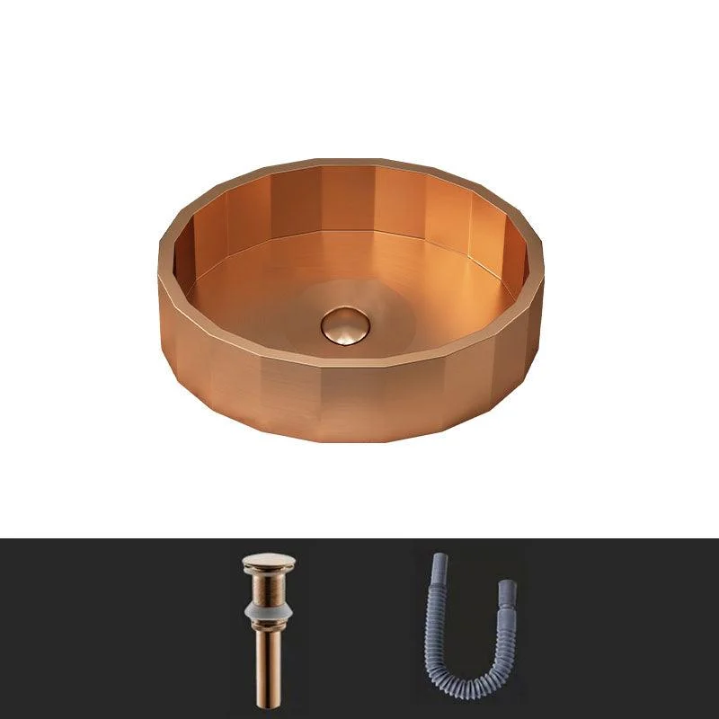 Modern Bathroom Sink Solid Color Metal Trough Bathroom Sink with Pop-Up Drain -Bathlova