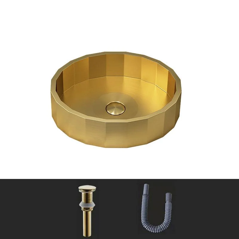 Modern Bathroom Sink Solid Color Metal Trough Bathroom Sink with Pop-Up Drain -Bathlova