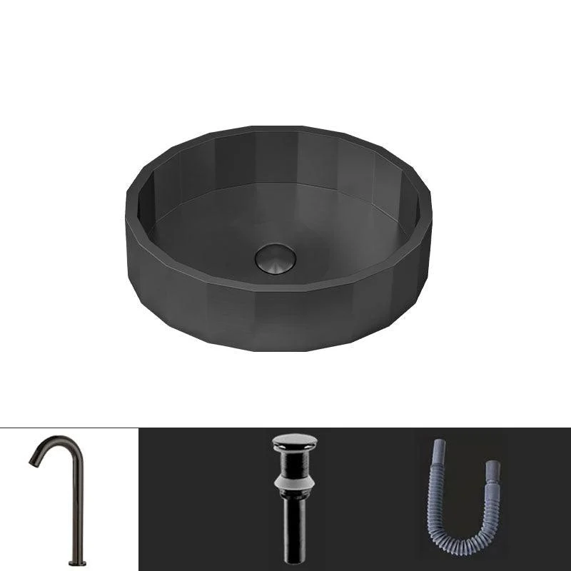 Modern Bathroom Sink Solid Color Metal Trough Bathroom Sink with Pop-Up Drain -Bathlova