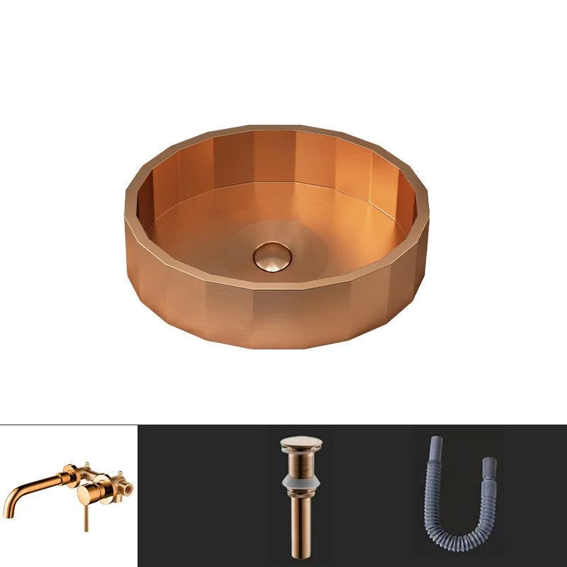 Modern Bathroom Sink Solid Color Metal Trough Bathroom Sink with Pop-Up Drain -Bathlova