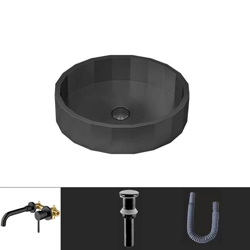 Modern Bathroom Sink Solid Color Metal Trough Bathroom Sink with Pop-Up Drain -Bathlova