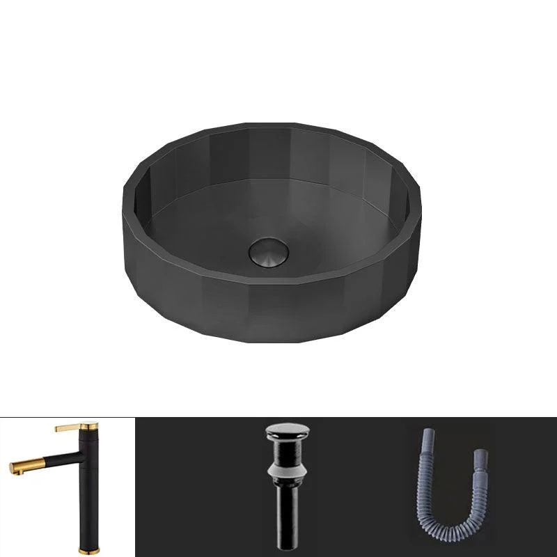 Modern Bathroom Sink Solid Color Metal Trough Bathroom Sink with Pop-Up Drain -Bathlova