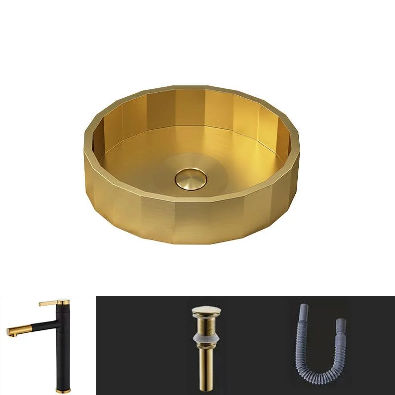 Modern Bathroom Sink Solid Color Metal Trough Bathroom Sink with Pop-Up Drain -Bathlova