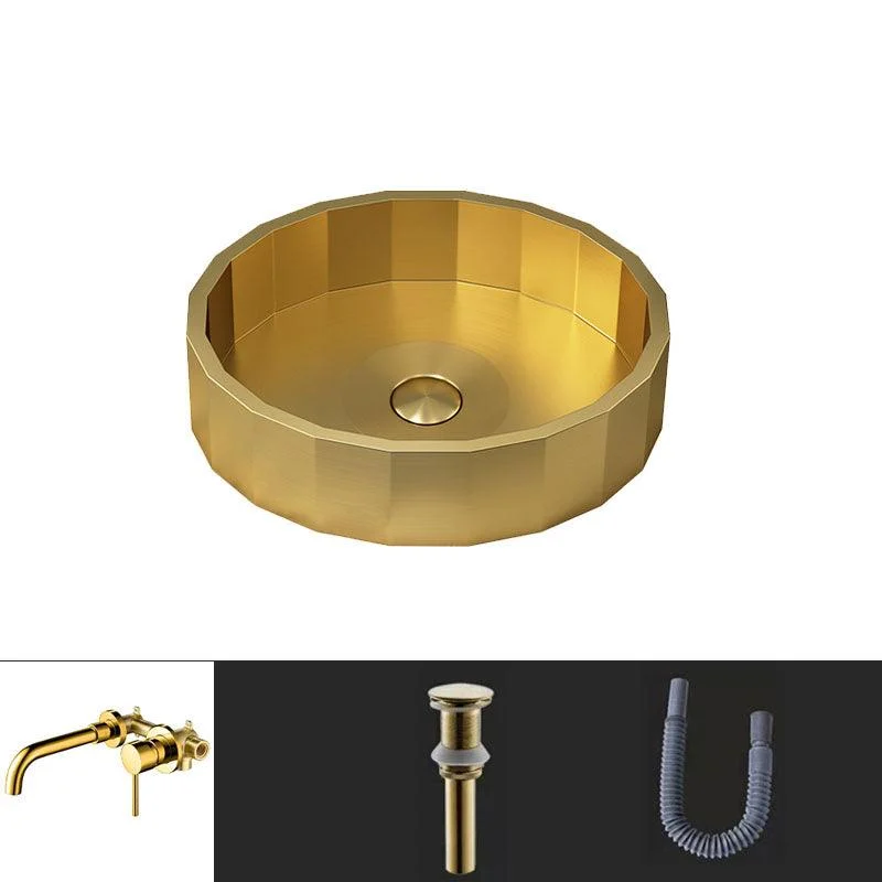 Modern Bathroom Sink Solid Color Metal Trough Bathroom Sink with Pop-Up Drain -Bathlova