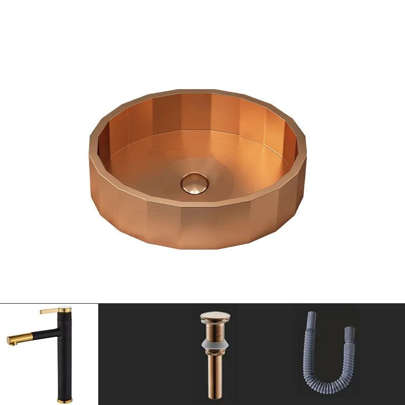 Modern Bathroom Sink Solid Color Metal Trough Bathroom Sink with Pop-Up Drain -Bathlova