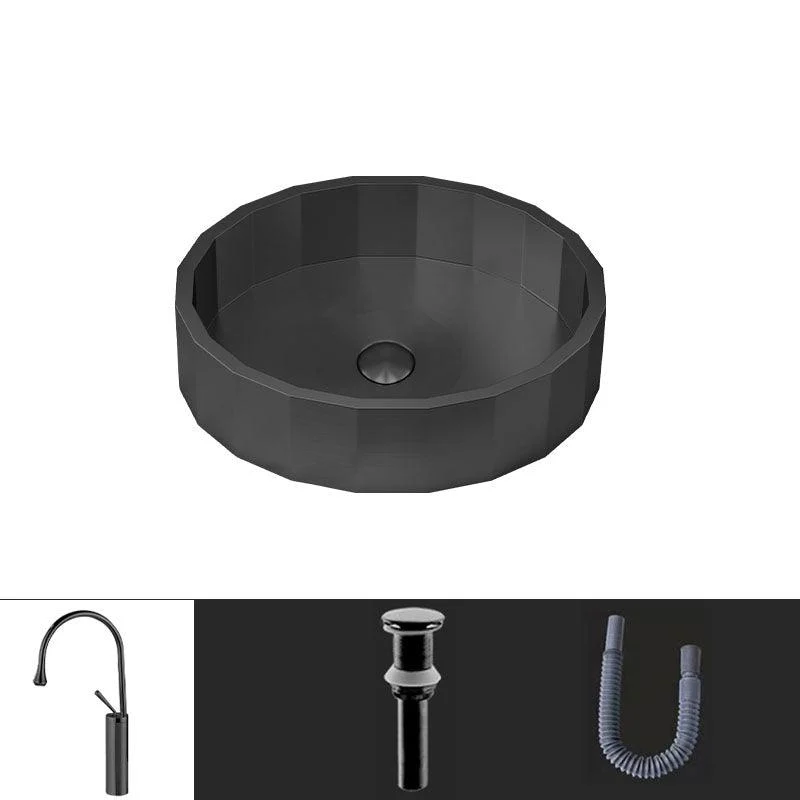 Modern Bathroom Sink Solid Color Metal Trough Bathroom Sink with Pop-Up Drain -Bathlova