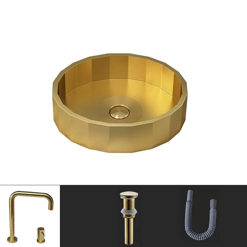 Modern Bathroom Sink Solid Color Metal Trough Bathroom Sink with Pop-Up Drain -Bathlova