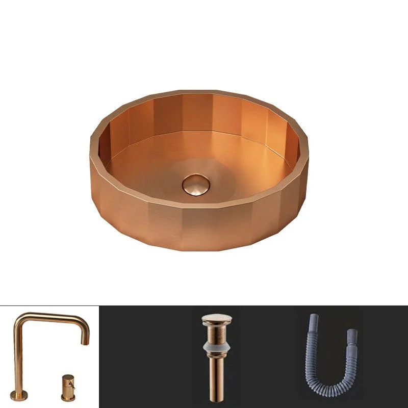 Modern Bathroom Sink Solid Color Metal Trough Bathroom Sink with Pop-Up Drain -Bathlova