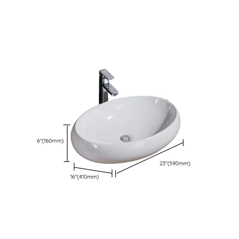 Modern Bathroom Sink Solid Color Porcelain Vessel Bathroom Sink -Bathlova