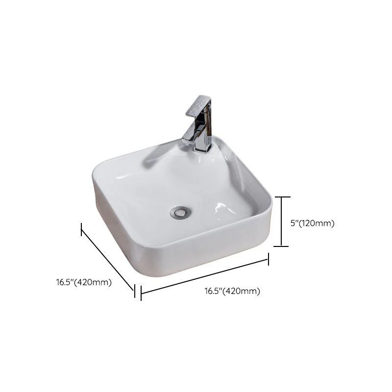 Modern Bathroom Sink Solid Color Porcelain Vessel Bathroom Sink -Bathlova