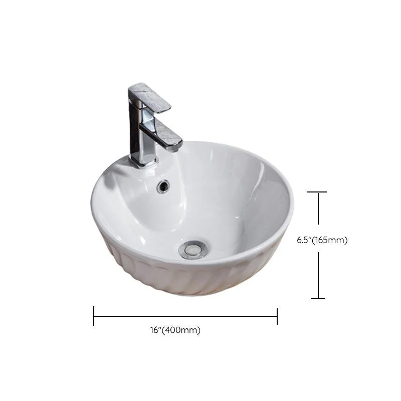 Modern Bathroom Sink Solid Color Porcelain Vessel Bathroom Sink -Bathlova