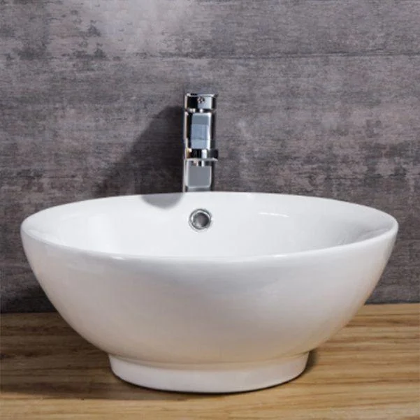 Modern Bathroom Sink Solid Color Porcelain Vessel Bathroom Sink -Bathlova