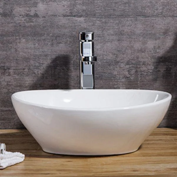 Modern Bathroom Sink Solid Color Porcelain Vessel Bathroom Sink -Bathlova