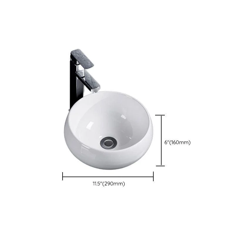 Modern Bathroom Sink Solid Color Porcelain Vessel Bathroom Sink -Bathlova