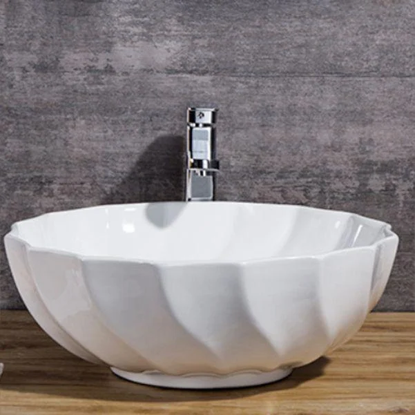 Modern Bathroom Sink Solid Color Porcelain Vessel Bathroom Sink -Bathlova