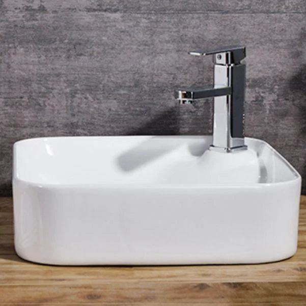 Modern Bathroom Sink Solid Color Porcelain Vessel Bathroom Sink -Bathlova