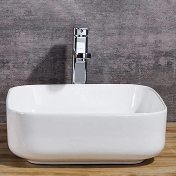 Modern Bathroom Sink Solid Color Porcelain Vessel Bathroom Sink -Bathlova