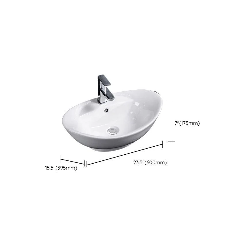 Modern Bathroom Sink Solid Color Porcelain Vessel Bathroom Sink -Bathlova