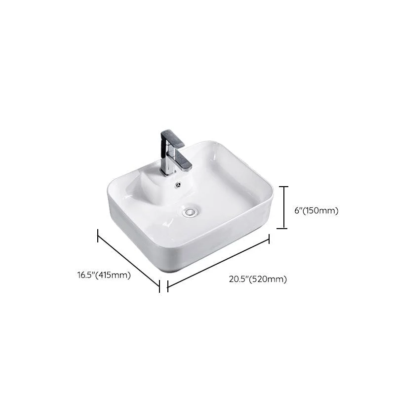 Modern Bathroom Sink Solid Color Porcelain Vessel Bathroom Sink -Bathlova