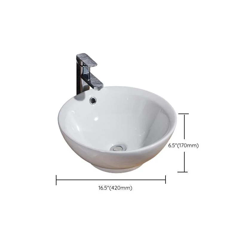 Modern Bathroom Sink Solid Color Porcelain Vessel Bathroom Sink -Bathlova