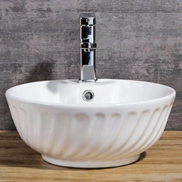 Modern Bathroom Sink Solid Color Porcelain Vessel Bathroom Sink -Bathlova