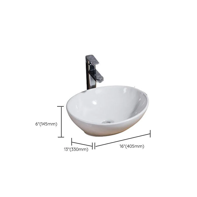 Modern Bathroom Sink Solid Color Porcelain Vessel Bathroom Sink -Bathlova