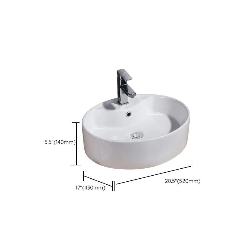 Modern Bathroom Sink Solid Color Porcelain Vessel Bathroom Sink -Bathlova