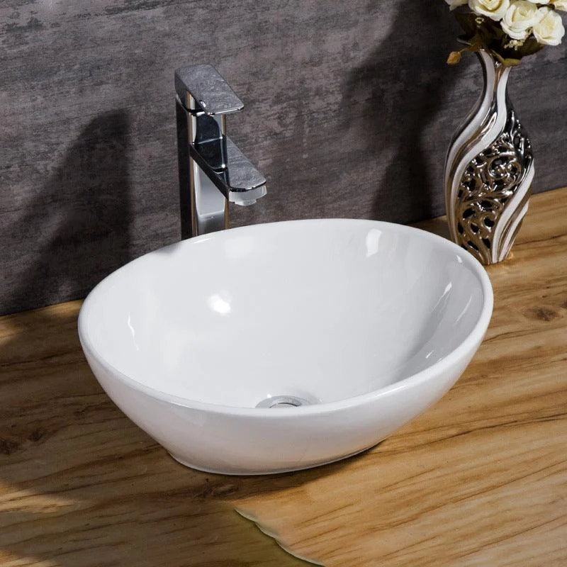 Modern Bathroom Sink Solid Color Porcelain Vessel Bathroom Sink -Bathlova