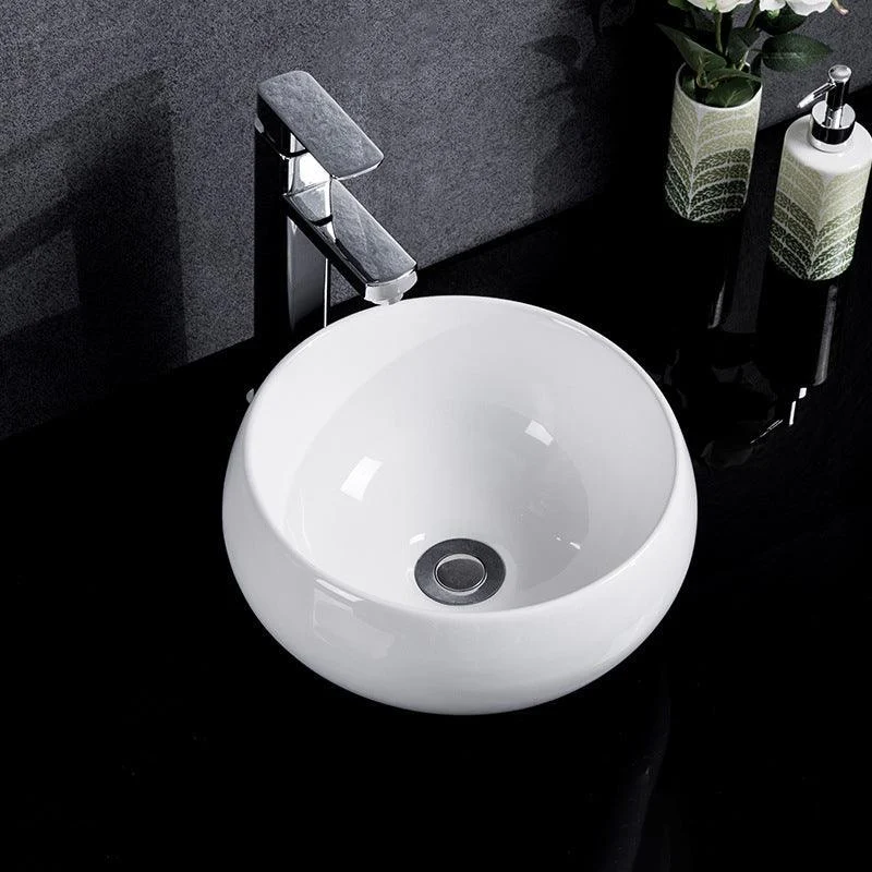 Modern Bathroom Sink Solid Color Porcelain Vessel Bathroom Sink -Bathlova