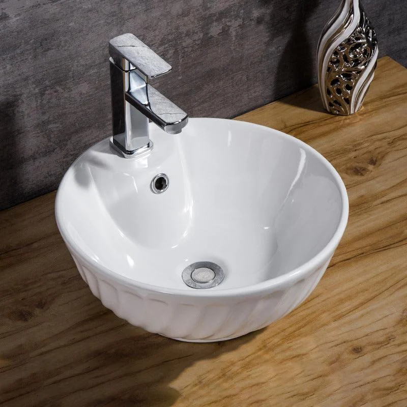 Modern Bathroom Sink Solid Color Porcelain Vessel Bathroom Sink -Bathlova