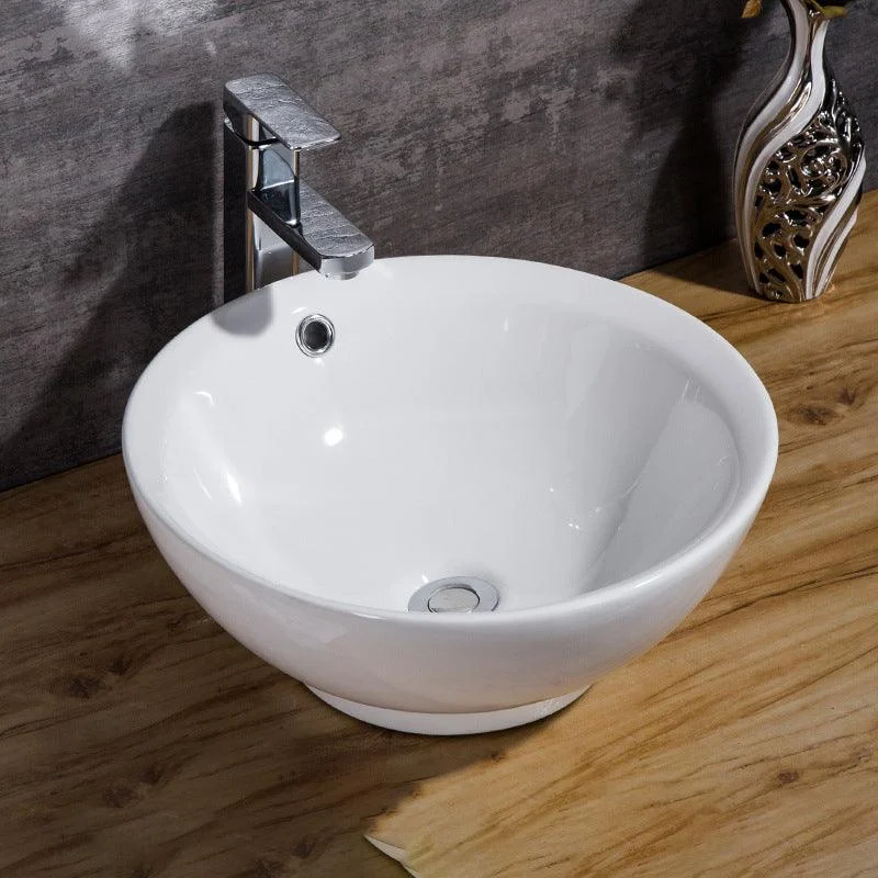 Modern Bathroom Sink Solid Color Porcelain Vessel Bathroom Sink -Bathlova