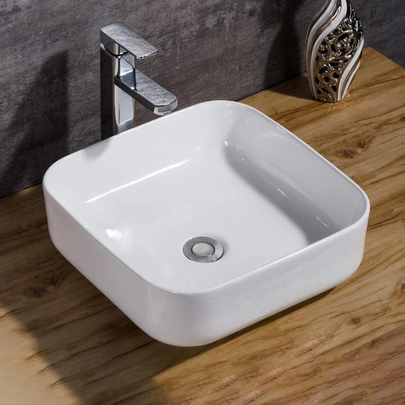 Modern Bathroom Sink Solid Color Porcelain Vessel Bathroom Sink -Bathlova