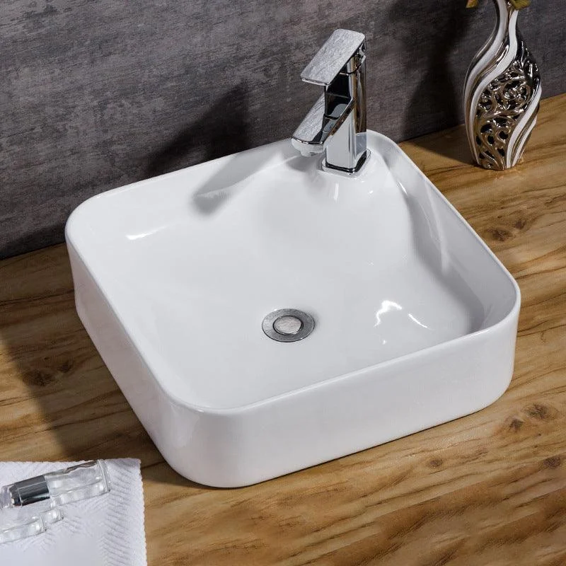 Modern Bathroom Sink Solid Color Porcelain Vessel Bathroom Sink -Bathlova