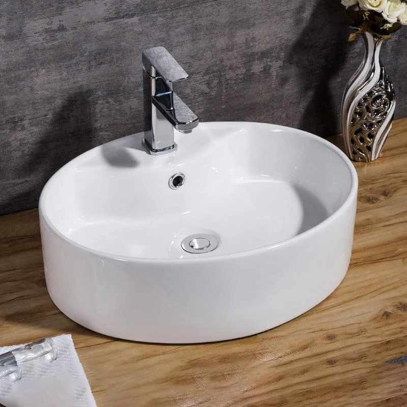 Modern Bathroom Sink Solid Color Porcelain Vessel Bathroom Sink -Bathlova