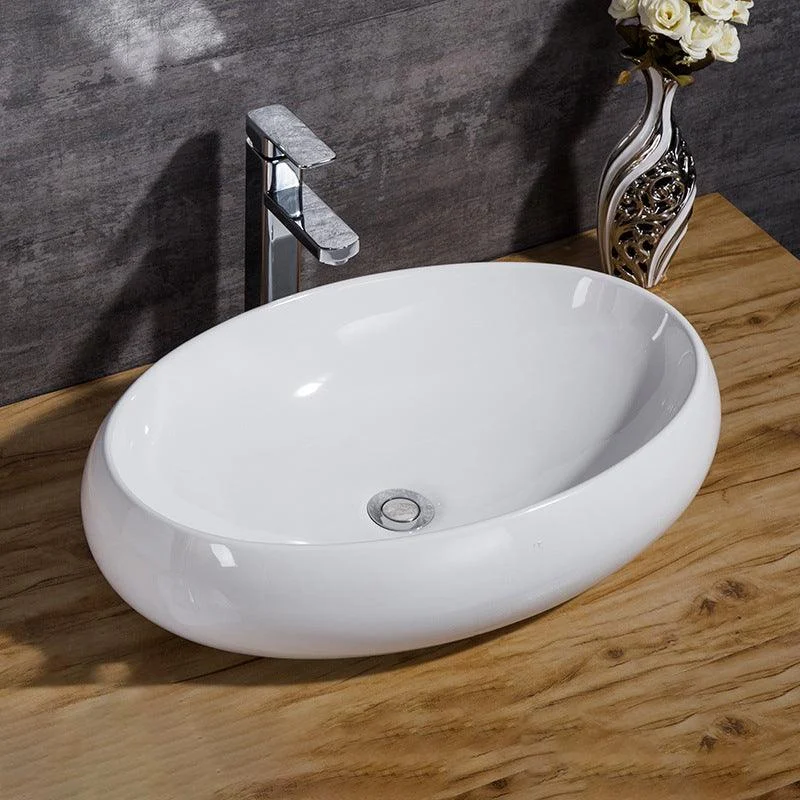 Modern Bathroom Sink Solid Color Porcelain Vessel Bathroom Sink -Bathlova