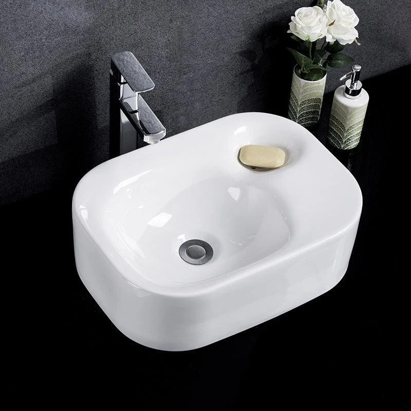 Modern Bathroom Sink Solid Color Porcelain Vessel Bathroom Sink -Bathlova