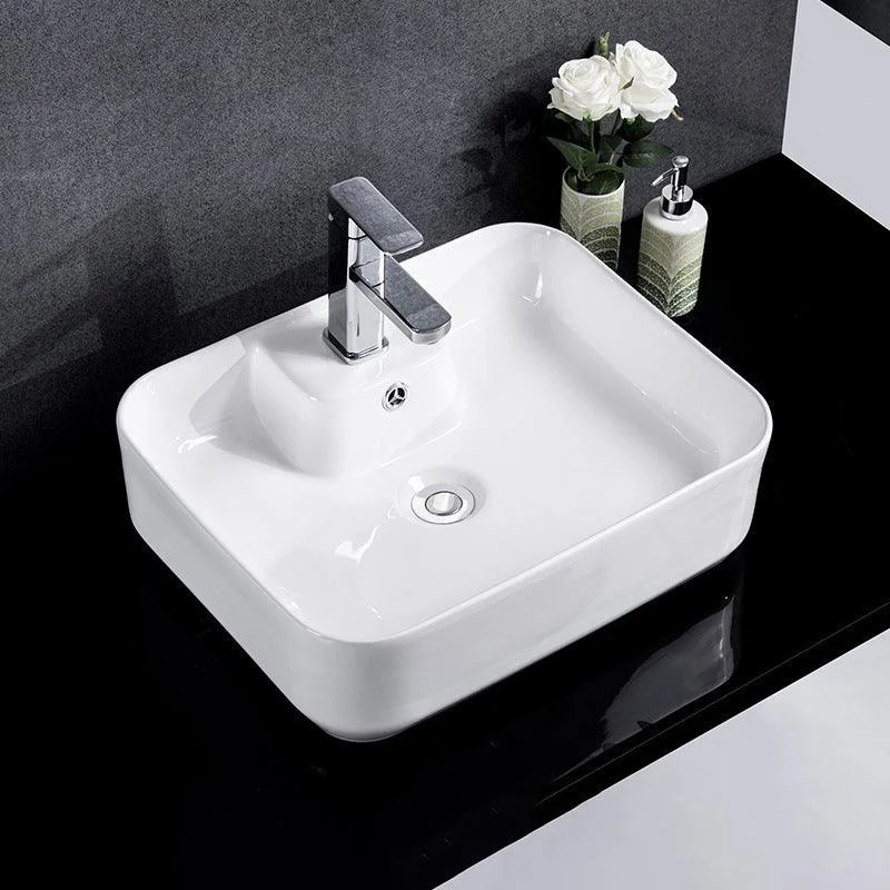 Modern Bathroom Sink Solid Color Porcelain Vessel Bathroom Sink -Bathlova