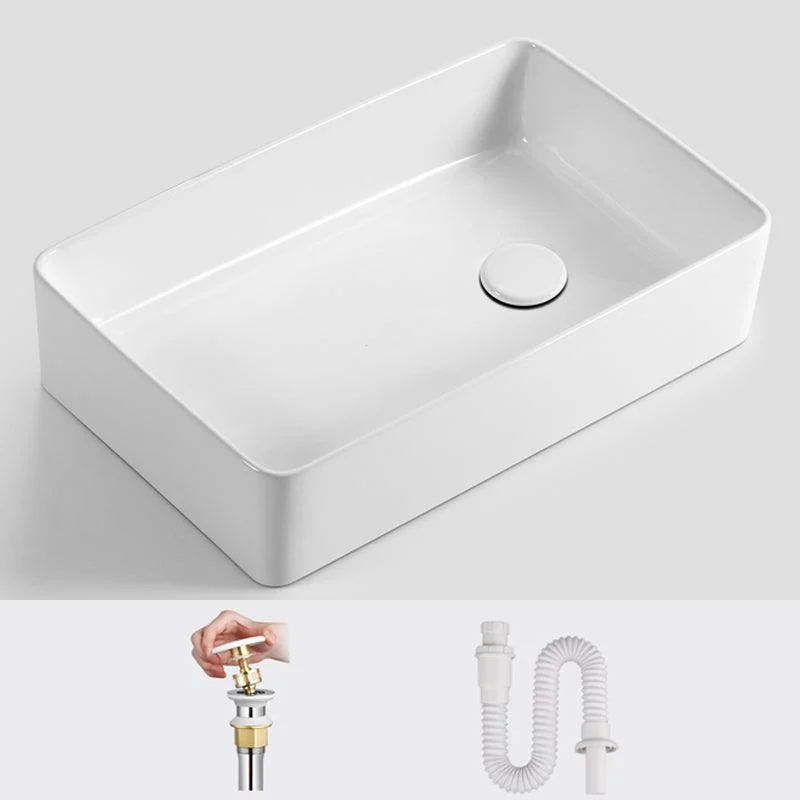 Modern Bathroom Sink Specialty Porcelain Shut-Off Valve Included Vessel Lavatory Sink -Bathlova