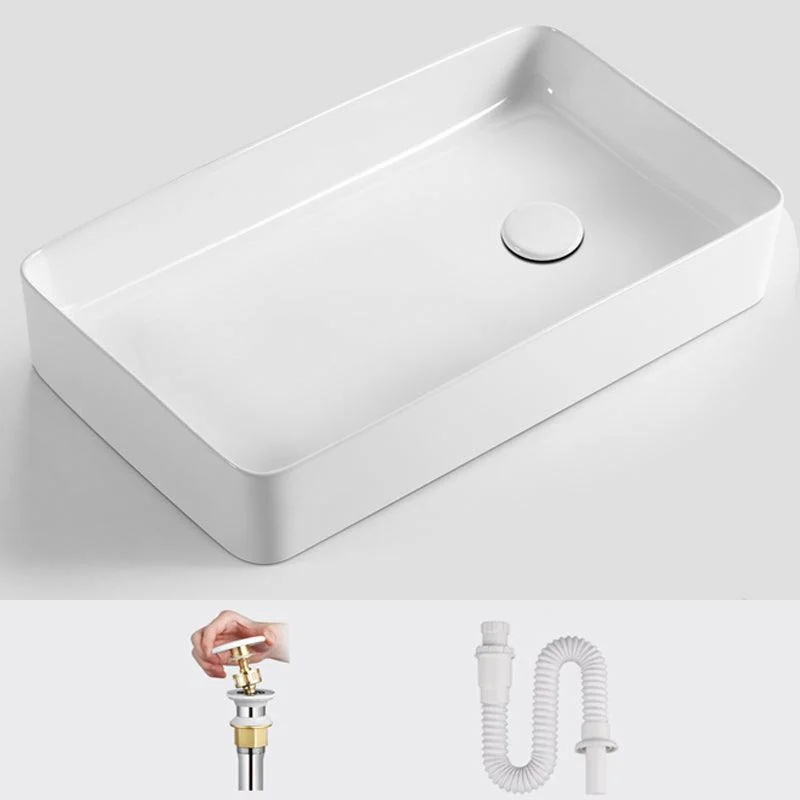 Modern Bathroom Sink Specialty Porcelain Shut-Off Valve Included Vessel Lavatory Sink -Bathlova