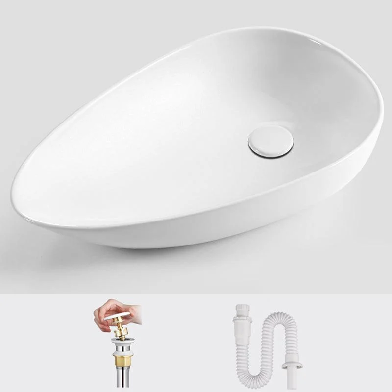 Modern Bathroom Sink Specialty Porcelain Shut-Off Valve Included Vessel Lavatory Sink -Bathlova