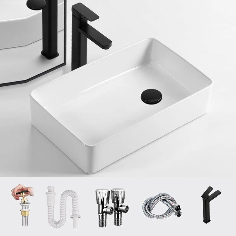 Modern Bathroom Sink Specialty Porcelain Shut-Off Valve Included Vessel Lavatory Sink -Bathlova