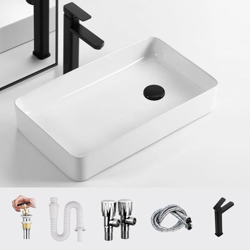 Modern Bathroom Sink Specialty Porcelain Shut-Off Valve Included Vessel Lavatory Sink -Bathlova