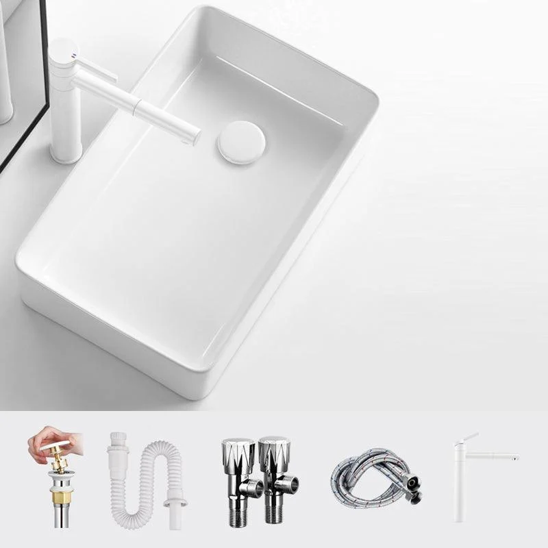 Modern Bathroom Sink Specialty Porcelain Shut-Off Valve Included Vessel Lavatory Sink -Bathlova