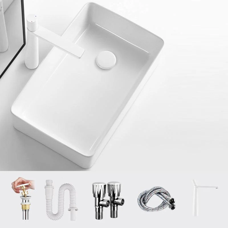 Modern Bathroom Sink Specialty Porcelain Shut-Off Valve Included Vessel Lavatory Sink -Bathlova