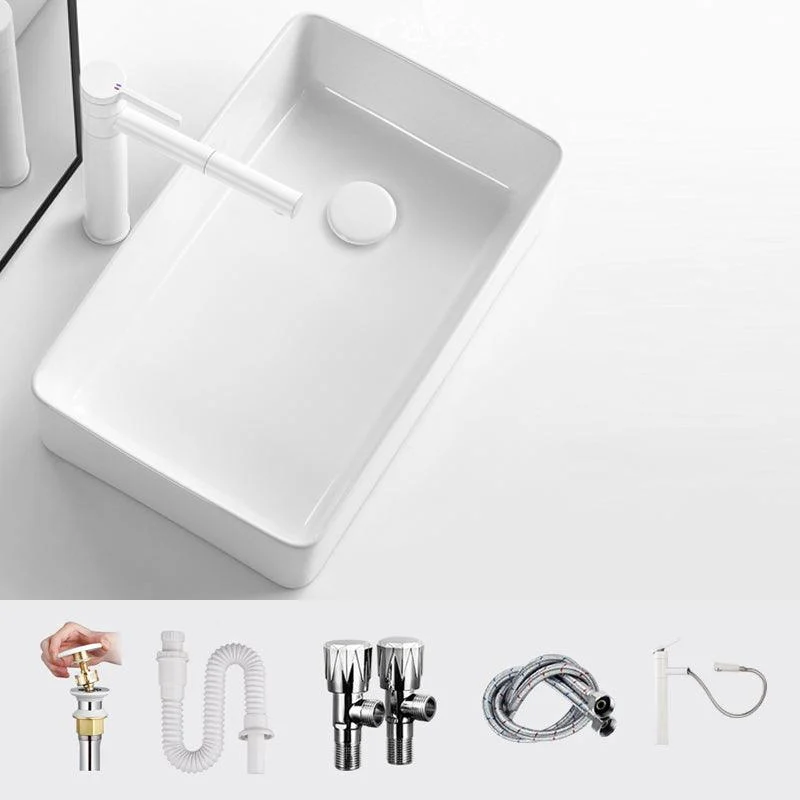 Modern Bathroom Sink Specialty Porcelain Shut-Off Valve Included Vessel Lavatory Sink -Bathlova