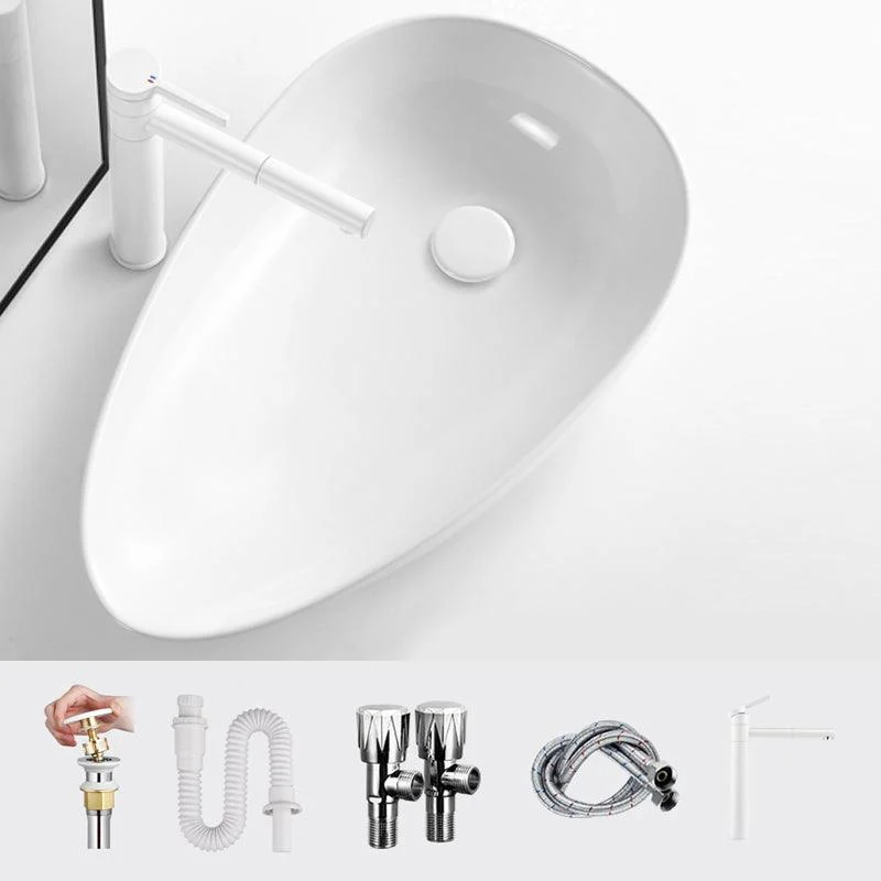 Modern Bathroom Sink Specialty Porcelain Shut-Off Valve Included Vessel Lavatory Sink -Bathlova