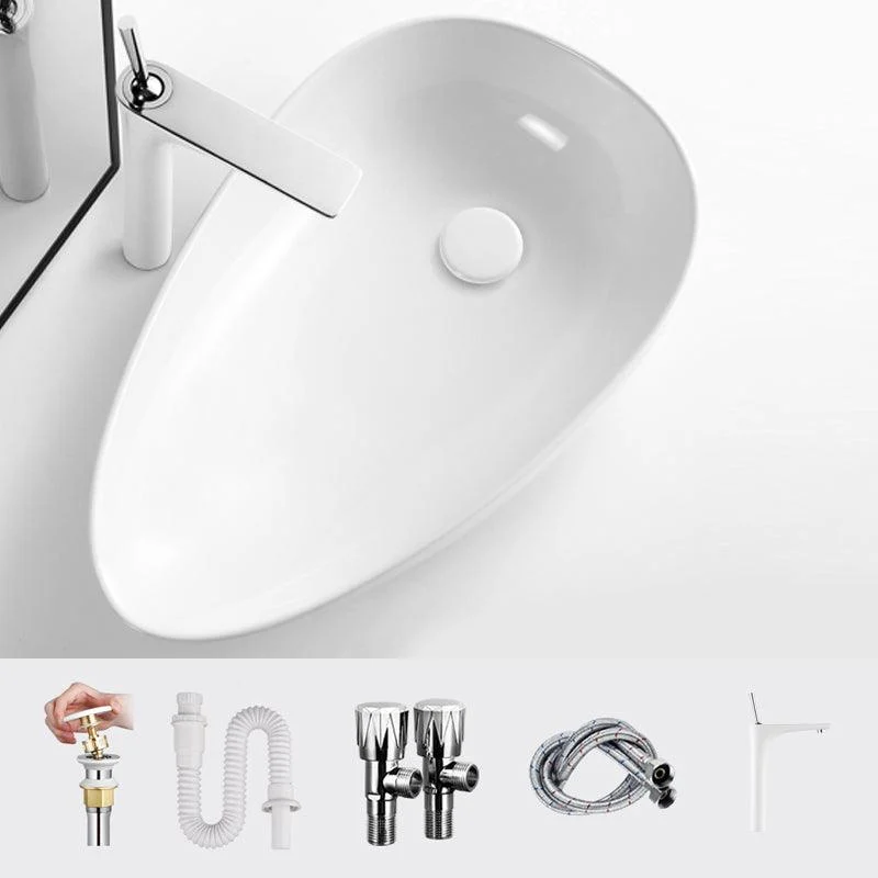 Modern Bathroom Sink Specialty Porcelain Shut-Off Valve Included Vessel Lavatory Sink -Bathlova